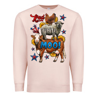 Pale Pink red white moo farm animals 4th of july Premium Sweatshirt - LillyAllenDesigns