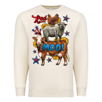Sandshell red white moo farm animals 4th of july Premium Sweatshirt - LillyAllenDesigns