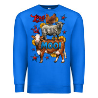 True Royal red white moo farm animals 4th of july Premium Sweatshirt - LillyAllenDesigns