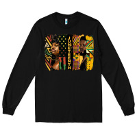 Black juneteenth brush stroke Long Sleeve Tee - HRA Design Shop