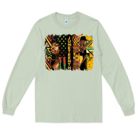 Matcha juneteenth brush stroke Long Sleeve Tee - HRA Design Shop