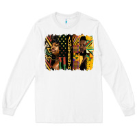 White juneteenth brush stroke Long Sleeve Tee - HRA Design Shop