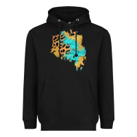 Black glitter leopard turquoise patch Heavyweight Hoodie - AdoDesignShop