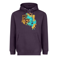 Plum glitter leopard turquoise patch Heavyweight Hoodie - AdoDesignShop