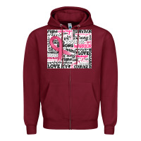 Burgundy breast cancer ribbon Zipper Hoodie - JahusDesignShop