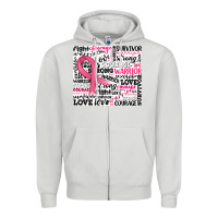 Dove Grey breast cancer ribbon Zipper Hoodie - JahusDesignShop