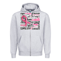 Heather Grey breast cancer ribbon Zipper Hoodie - JahusDesignShop