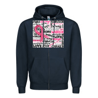Navy breast cancer ribbon Zipper Hoodie - JahusDesignShop