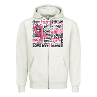 Oatmeal Heather breast cancer ribbon Zipper Hoodie - JahusDesignShop