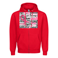 Red breast cancer ribbon Zipper Hoodie - JahusDesignShop