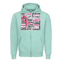Seafoam breast cancer ribbon Zipper Hoodie - JahusDesignShop