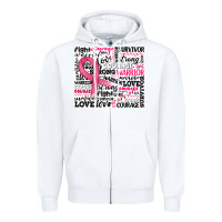 White breast cancer ribbon Zipper Hoodie - JahusDesignShop