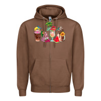 Chestnut summer coffee cups Zipper Hoodie - AdoDesignShop