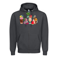 Smoke summer coffee cups Zipper Hoodie - AdoDesignShop