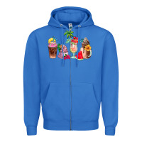 Summer Coffee Cups Zipper Hoodie | Teevron