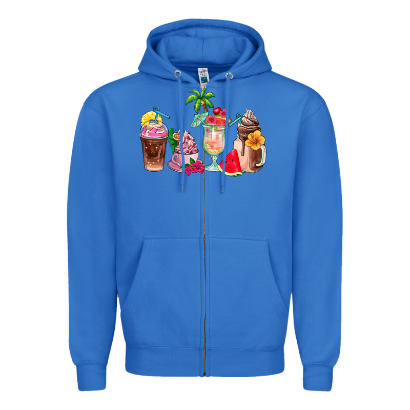 Summer Coffee Cups Zipper Hoodie by AdoDesignShop | Teevron