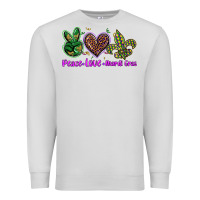 Dove Grey peace love mardi gras Premium Sweatshirt - BarkalooDesign