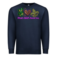 Navy peace love mardi gras Premium Sweatshirt - BarkalooDesign