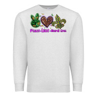 Oatmeal Heather peace love mardi gras Premium Sweatshirt - BarkalooDesign