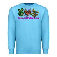 Ocean Blue peace love mardi gras Premium Sweatshirt - BarkalooDesign
