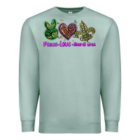 Seafoam peace love mardi gras Premium Sweatshirt - BarkalooDesign