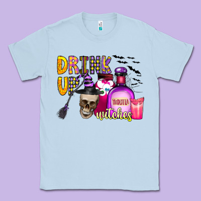 Drink Up Witches Classic Tee Designed By Cowhidedigitalart