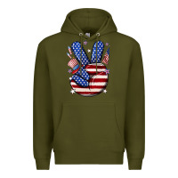 Army Green peace 4th july Premium Hoodie - NancyCooperArtShop