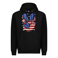 Black peace 4th july Premium Hoodie - NancyCooperArtShop