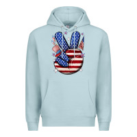 Blue Mist peace 4th july Premium Hoodie - NancyCooperArtShop