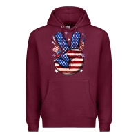 Burgundy peace 4th july Premium Hoodie - NancyCooperArtShop