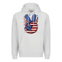 Dove Grey peace 4th july Premium Hoodie - NancyCooperArtShop