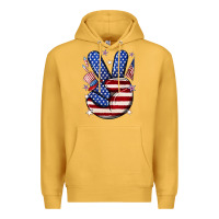 Mustard peace 4th july Premium Hoodie - NancyCooperArtShop