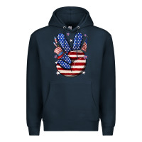 Navy peace 4th july Premium Hoodie - NancyCooperArtShop