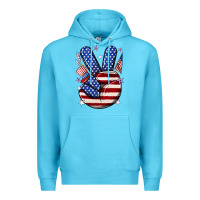 Ocean Blue peace 4th july Premium Hoodie - NancyCooperArtShop