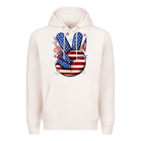 Pale Pink peace 4th july Premium Hoodie - NancyCooperArtShop