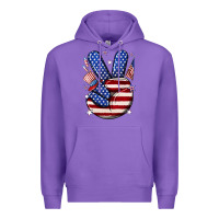 Purple peace 4th july Premium Hoodie - NancyCooperArtShop