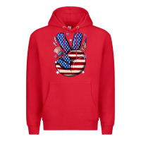 Red peace 4th july Premium Hoodie - NancyCooperArtShop