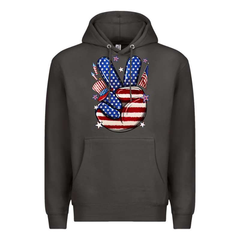 Peace 4th July Premium Hoodie by NancyCooperArtShop | Teevron