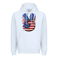 White peace 4th july Premium Hoodie - NancyCooperArtShop