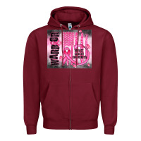 Burgundy breast cancer Zipper Hoodie - JahusDesignShop