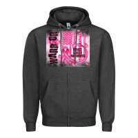 Charcoal Heather breast cancer Zipper Hoodie - JahusDesignShop