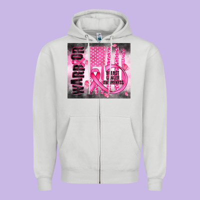 Breast Cancer Zipper Hoodie Designed By Jahusdesignshop