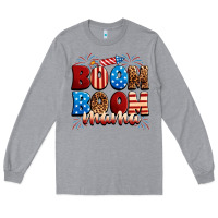 Heather Grey Boom boom mama Long Sleeve Tee - Neo Western