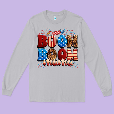 Boom Boom Mama Long Sleeve Tee Designed By Neo Western