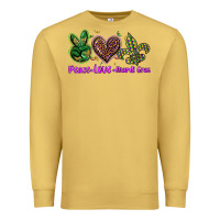Antique Gold peace love mardi gras Premium Sweatshirt - BarkalooDesign
