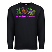 Black peace love mardi gras Premium Sweatshirt - BarkalooDesign