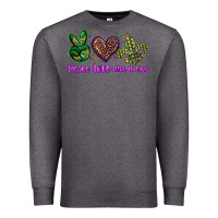 Charcoal Heather peace love mardi gras Premium Sweatshirt - BarkalooDesign
