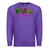 Purple peace love mardi gras Premium Sweatshirt - BarkalooDesign