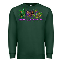 Sports Green peace love mardi gras Premium Sweatshirt - BarkalooDesign