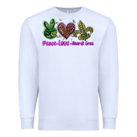White peace love mardi gras Premium Sweatshirt - BarkalooDesign
